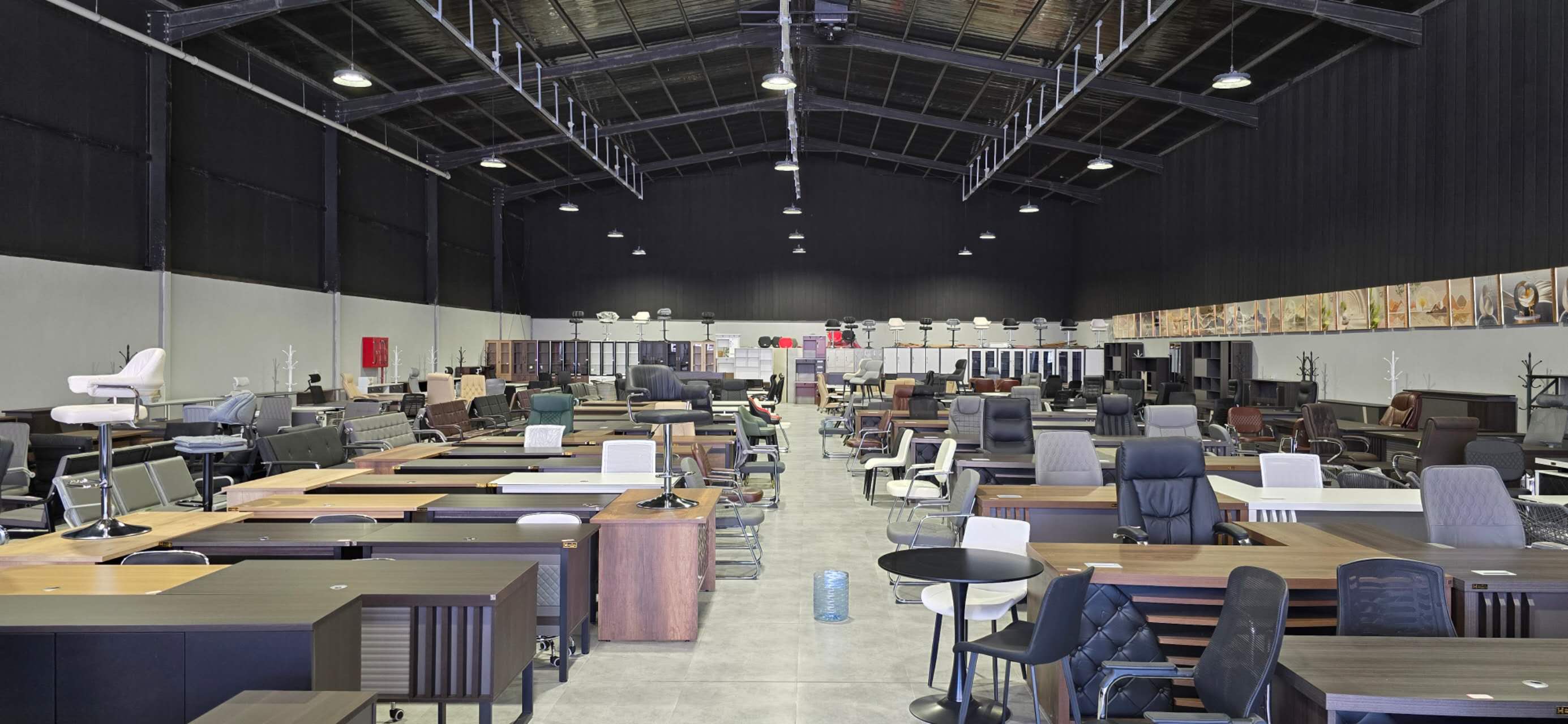 Zambia buyer showroom-floor reference with office desks, storage and display mix