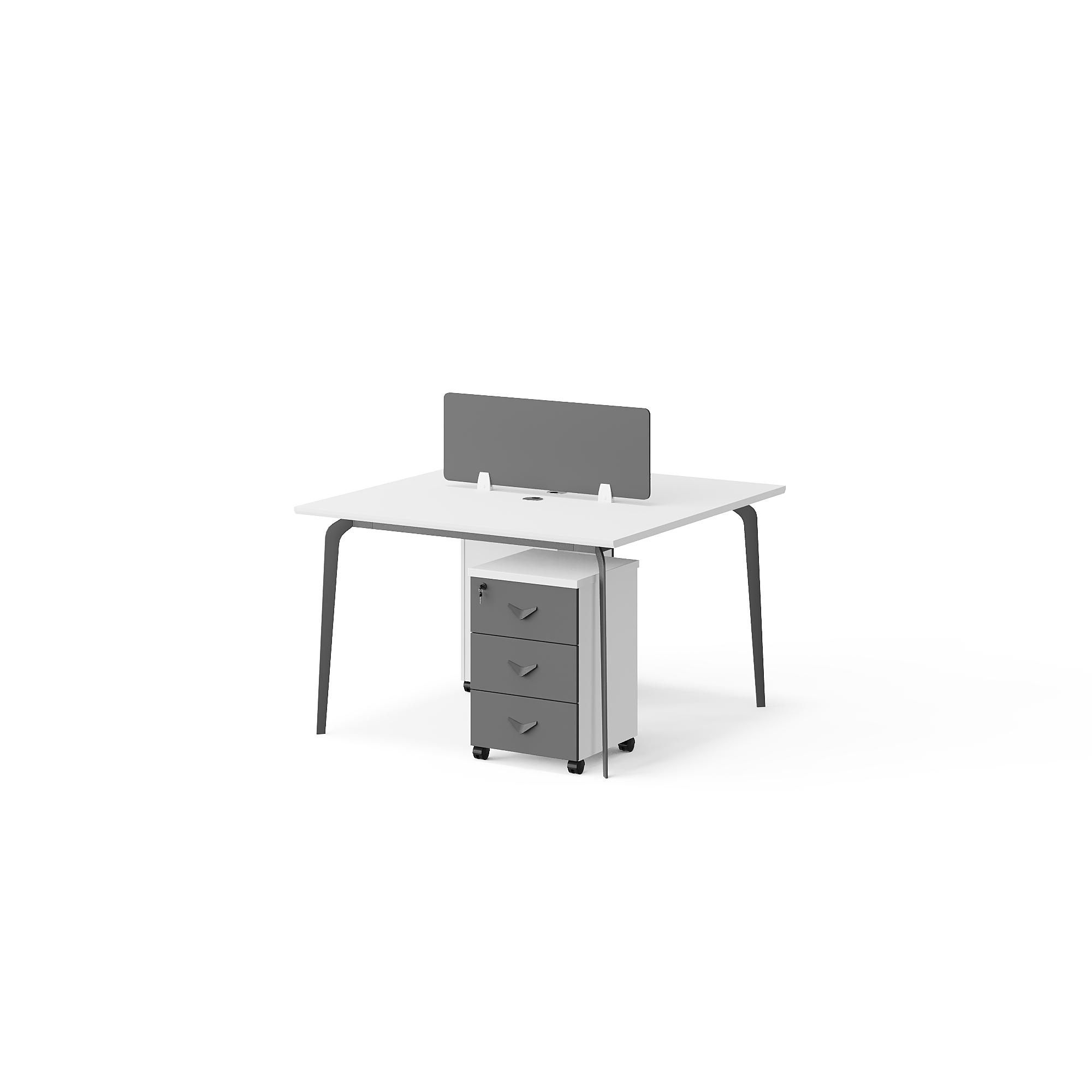 BG-24843W12-WHITE multi person office workstation