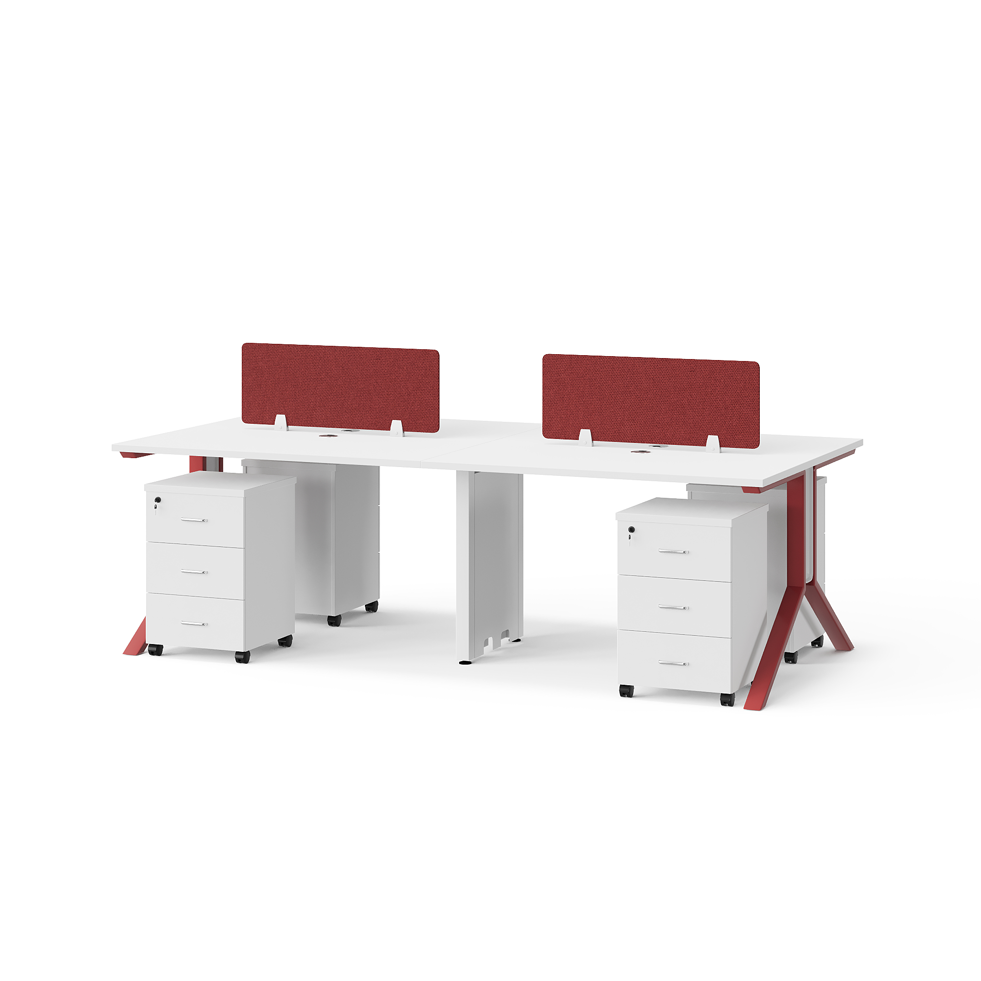 BG-2221W24-RED multi person office workstation